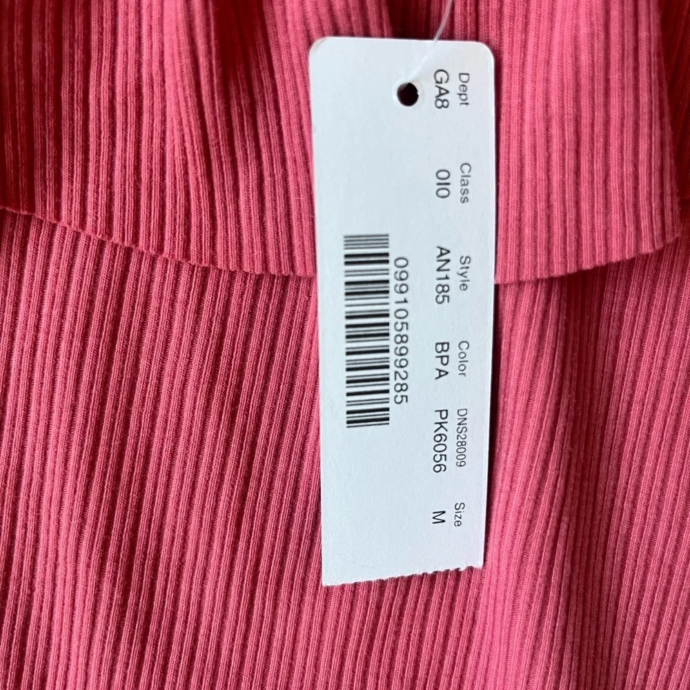 NWT J. Crew Pink Ruffle Ribbed Tank Top‎ Women’s Sz M Summer Casual Vacation